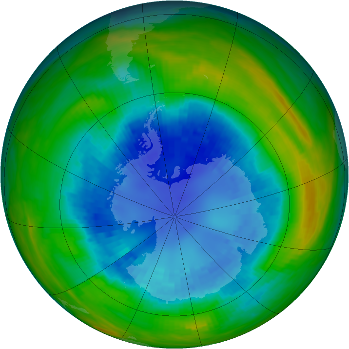 Antarctic ozone map for 01 September 1987